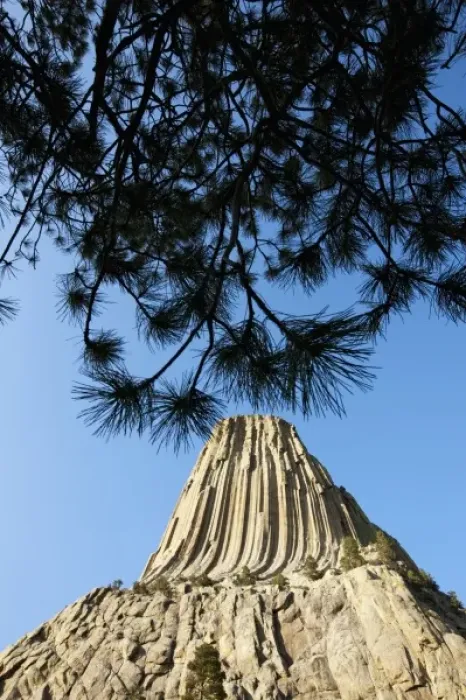 Framed Print : USA, Wyoming, Devils Tower National Monument, Devils Tower is a 1267 foot tall monolithic