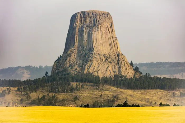 Framed Print : USA, Wyoming, Devils Tower National Park. Devils Tower landscape. Credit as Framed Print : USA, Wyoming, Devils Tower National Park. Devils Tower landscape. Credit as