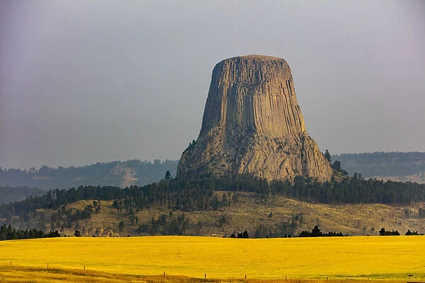 USA, Wyoming, Devils Tower National Park. Devils Tower landscape. Credit as
