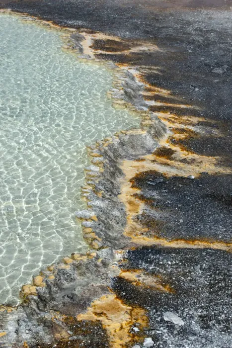 Framed Print : USA, Wyoming. Doublet Pool run-off detail, Yellowstone National Park