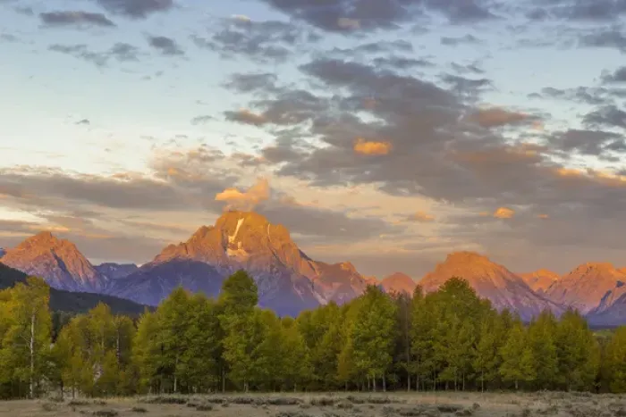 Framed Print : USA, Wyoming, Grand Teton National Park. Mount Moran and Teton Range at sunrise. Credit as Framed Print : USA, Wyoming, Grand Teton National Park. Mount Moran and Teton Range at sunrise. Credit as