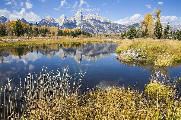 USA, Wyoming, Grand Teton National Park, the Grand Teton Mountains are reflected