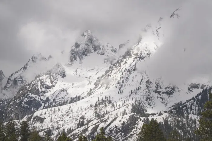 Framed Print : USA, Wyoming, Grand Teton National Park. Clouds over mountains during spring snowstorm Framed Print : USA, Wyoming, Grand Teton National Park. Clouds over mountains during spring snowstorm