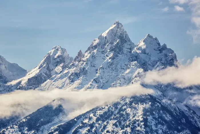 Framed Print : USA, Wyoming, Grand Teton National Park, Jackson. Middle Teton, Grand Teton, and Mount Owen