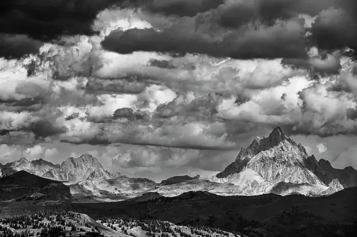 Framed Print : USA, Wyoming. Grand Teton is visible from Taylor mountain