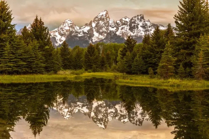 Framed Print : USA Wyoming Grand Tetons National Park Schwabacher Landing Sunrise 2