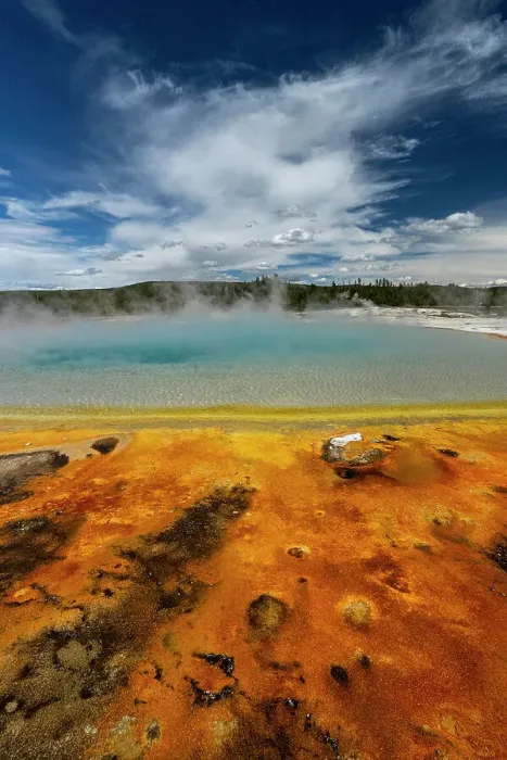 Framed Print : USA, Wyoming. Hot spring runoff, Rainbow Pool, Yellowstone National Park