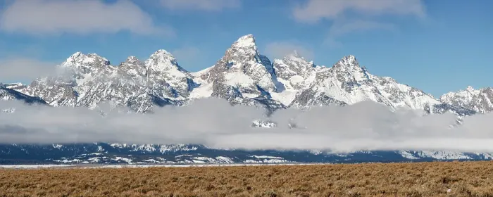 Framed Print : USA, Wyoming, Jackson. Grand Teton National Park, Panoramic view of fog hovering beneath the Teton Range Framed Print : USA, Wyoming, Jackson. Grand Teton National Park, Panoramic view of fog hovering beneath the Teton Range
