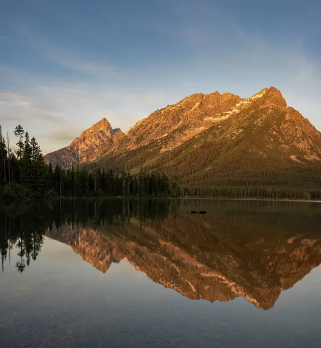 Framed Print : USA, Wyoming. Landscape of Mount Woodring from Leigh Lake, Grand Teton National Park Framed Print : USA, Wyoming. Landscape of Mount Woodring from Leigh Lake, Grand Teton National Park
