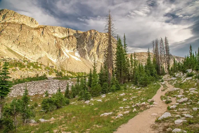 Framed Print : USA, Wyoming, Medicine Bow National Forest, Snowy Range. Landscape with mountain and Lookout Lake Trail. ©Cathy & Gordon Illg  /  Jaynes Gallery  /  DanitaDelimont.com