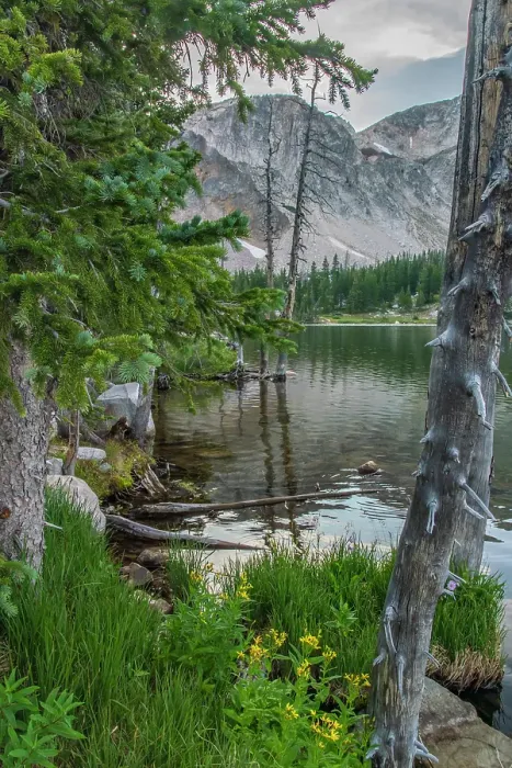 Framed Print : USA, Wyoming, Medicine Bow National Forest. Landscape with mountain and Mirror Lake. ©Cathy & Gordon Illg  /  Jaynes Gallery  /  DanitaDelimont.com