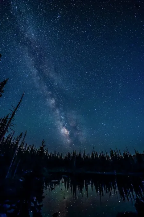 Framed Print : USA, Wyoming, Medicine Bow National Forest. Milky Way and shooting stars from Perseids meteor shower. ©Cathy & Gordon Illg  /  Jaynes Gallery  /  DanitaDelimont.com