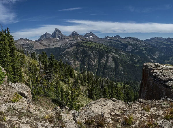 USA, Wyoming. View of Grand Teton and National Park from west, Jedediah Smith Wilderness