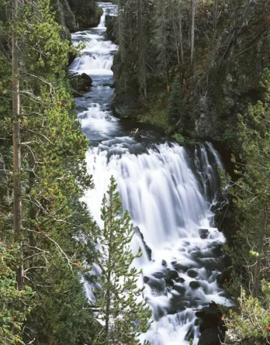 Framed Print : USA, Wyoming, View of Kepler Cascades on Firehole river Framed Print : USA, Wyoming, View of Kepler Cascades on Firehole river