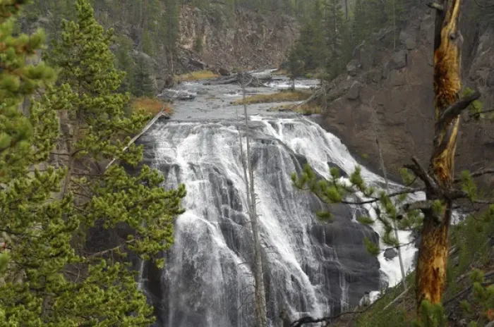 Framed Print : USA, Wyoming, Waterfall, Yellowstone National Park Framed Print : USA, Wyoming, Waterfall, Yellowstone National Park