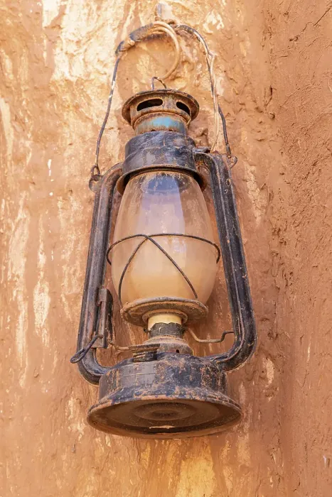 Framed Print : Ushaiger Heritage Village, Riyadh, Saudi Arabia. Old lantern