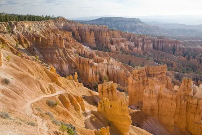 Framed Print : UT, Bryce Canyon National Park, Bryce Amphitheater and Navajo Loop trail, view
