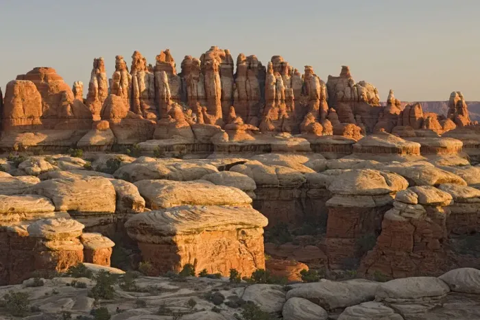 Framed Print : UT, Canyonlands National Park, The Needle Rock spires and grabens at Chester Park Framed Print : UT, Canyonlands National Park, The Needle Rock spires and grabens at Chester Park