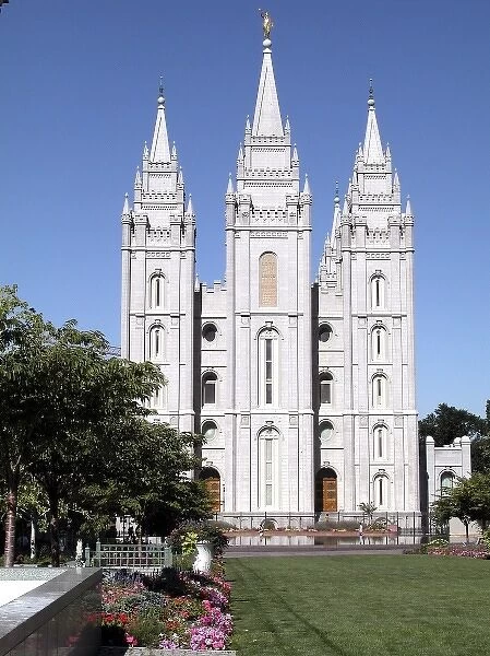 Utah, Salt Lake City. Temple Square featuring the Salt Lake Temple, Church of Jesus