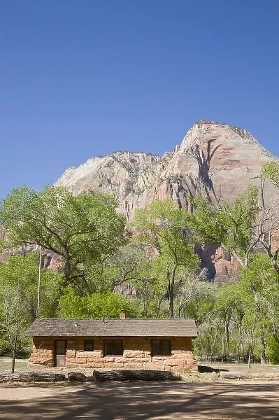 Utah, Zion National Park, Original Visitor Center, Built in 1913, located at The Grotto
