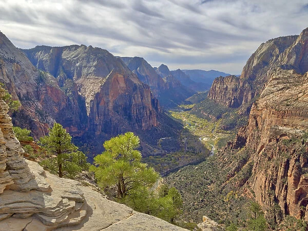 Utah, Zion National Park, Zion Canyon, view from Angels Landing