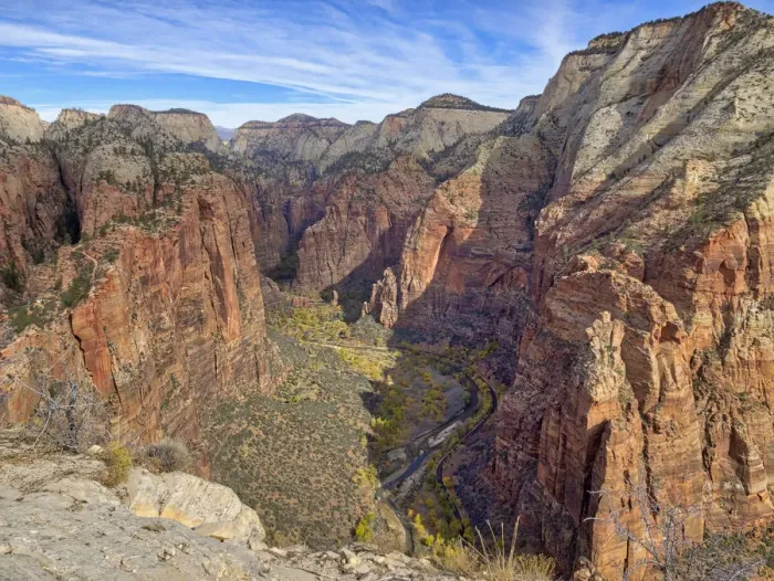 Framed Print : Utah, Zion National Park, Zion Canyon, view from Angels Landing