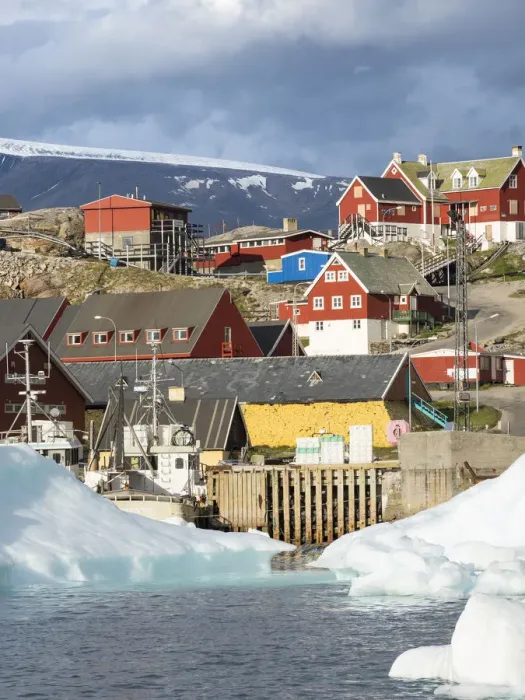 Framed Print : Uummannaq harbor and town, northwest of Greenland, located on an island in the Uummannaq Framed Print : Uummannaq harbor and town, northwest of Greenland, located on an island in the Uummannaq