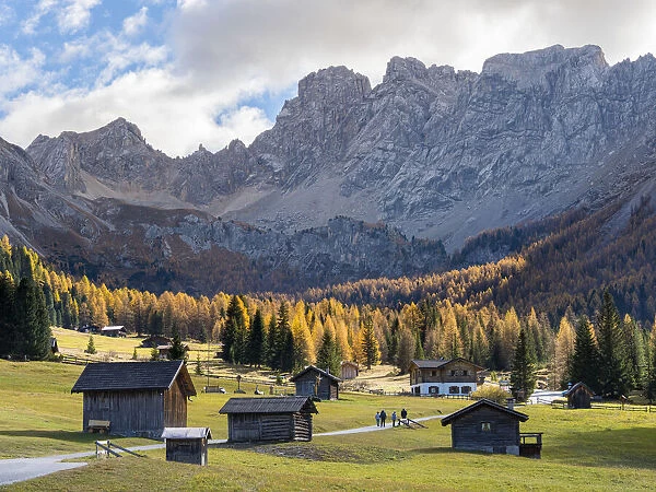Val San Nicolo in Val di Fassa. Marmolada mountain range in the Dolomites of Trentino