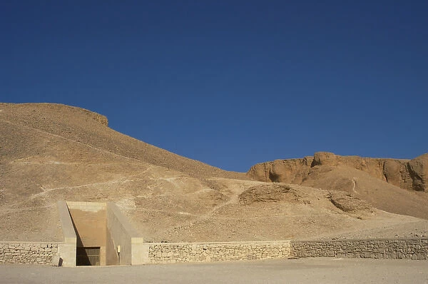 Valley of the Kings. On the walls are carved rock tombs of New Kingdom pharaohs