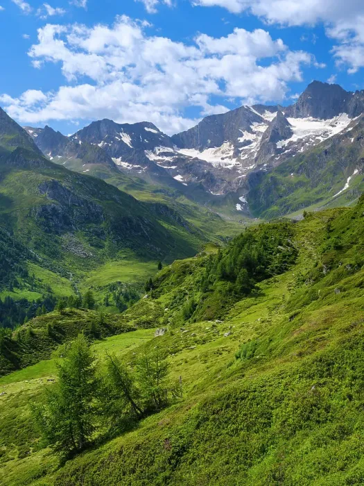 Framed Print : Valley Seeber Tal and Mt. Hochfirst in the Nature Park Texelgruppe in the Passeier Valley in the Otztal Alps. Italy, South Tyrol
