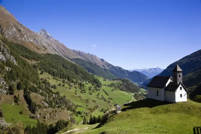 Framed Print : The valley Virgental, Tyrol, seen from village Hinterbichl Europe, central europe