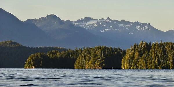 Vancouver Island. Waters of Clayoquot Sound, with mountains of Strathcona National