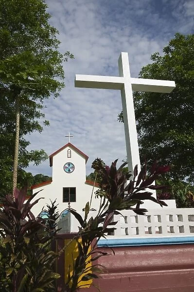 Vanuatu, Espiritu Santo Island, Luganville. La Roseraie Village Church  /  Morning