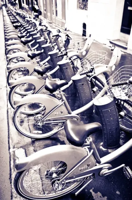Framed Print : Velib bicycles for rent, Paris, France Framed Print : Velib bicycles for rent, Paris, France