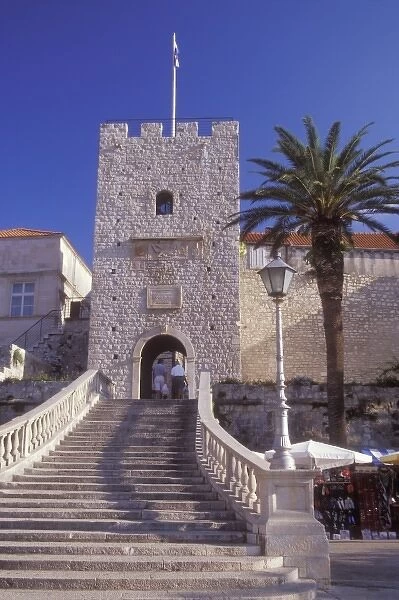 Veliki Revelin Tower is the main entrance to Korcula towns old historic center