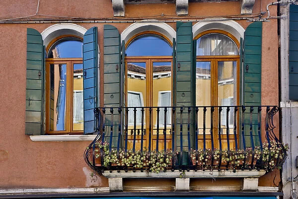 VEnetian Windows and Balconies of Venice, Italy