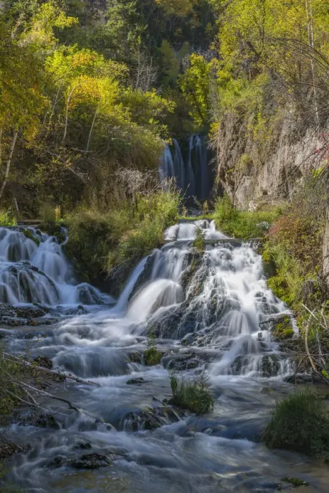 Framed Print : Vertical scenic of Roughlock Falls and autumn foliage, Spearfish Canyon, South Dakota Framed Print : Vertical scenic of Roughlock Falls and autumn foliage, Spearfish Canyon, South Dakota