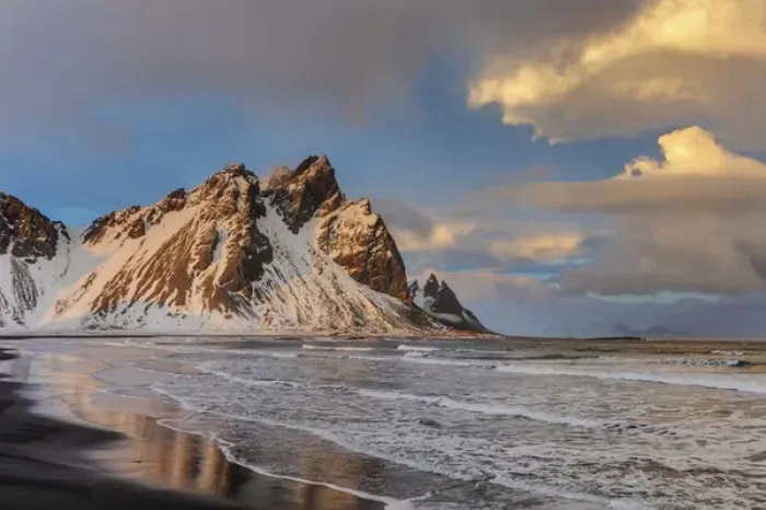 Framed Print : Vestrahorn Mountain in winter near Hofn, Iceland