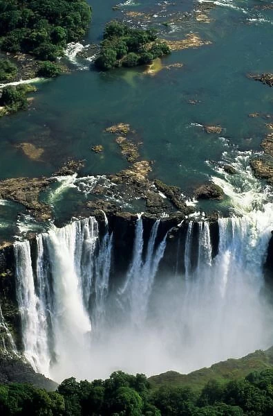 Victoria Falls, Zambia to Zimbabwe border. The Falls from above