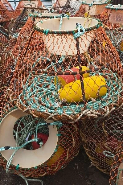 Victoria, Prince Edward Island. Crab pots (traps) in Victoria