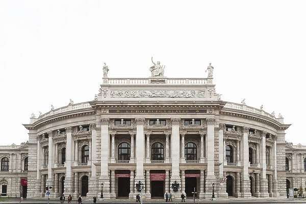 Vienna, Austria - A circular european style building with romanesque columns. Horizontal