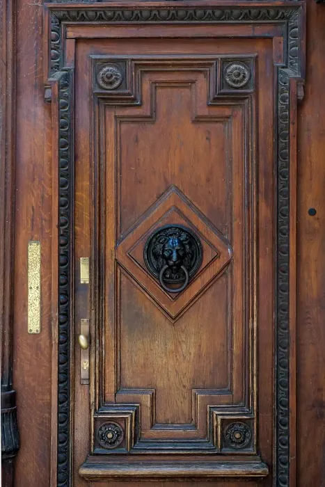 Framed Print : Vienna, Austria. Old wooden door with lion door knocker Framed Print : Vienna, Austria. Old wooden door with lion door knocker