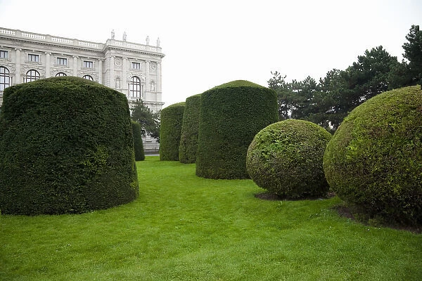Vienna, Austria - Trimmed hedges and a well-manicured lawn. An ornately designed