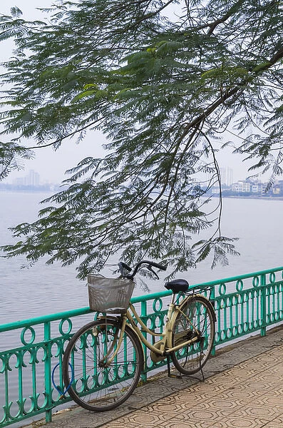Vietnam, Hanoi, Tay Ho, West Lake, bicycle