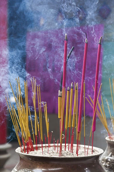 Vietnam, Ho Chi Minh City, Cholon, Chinatown Area, Thien Hau Pagoda, buring incense