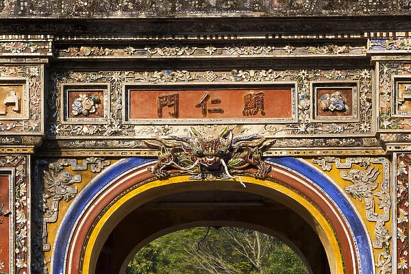Vietnam, Hue, Hue Imperial City, East Gate, Hien Nhon Gate detail