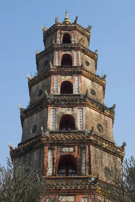 Framed Print : Vietnam, Hue, Thien Mu Pagoda, exterior Framed Print : Vietnam, Hue, Thien Mu Pagoda, exterior
