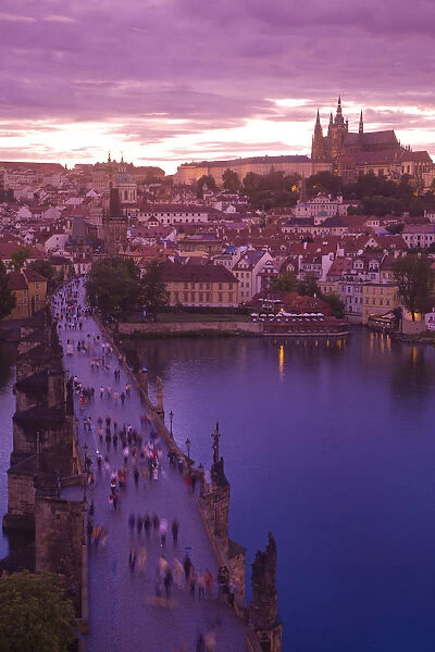 View from 14th Century Old Town Bridge Tower, Karluv Most (Charles Bridge) Historical