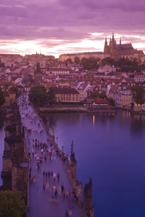 Framed Print : View from 14th Century Old Town Bridge Tower, Karluv Most (Charles Bridge) Historical