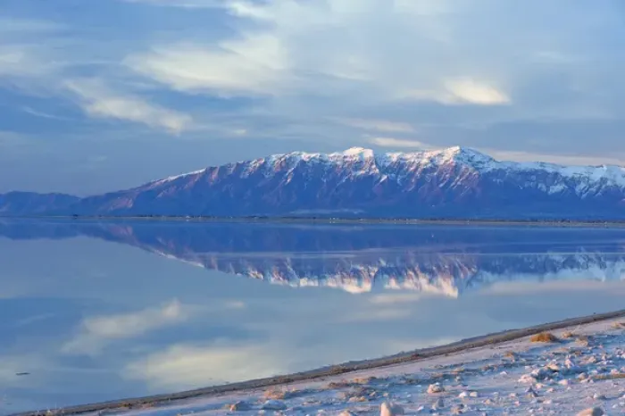 Framed Print : View from Antelope Island Causeway at sunset of Great Salt Lake and Northern Wasatch Framed Print : View from Antelope Island Causeway at sunset of Great Salt Lake and Northern Wasatch